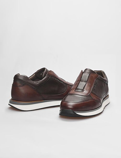Cabani Ayakkabı Kahverengi Erkek Deri Sneaker 121933 - Görsel 5