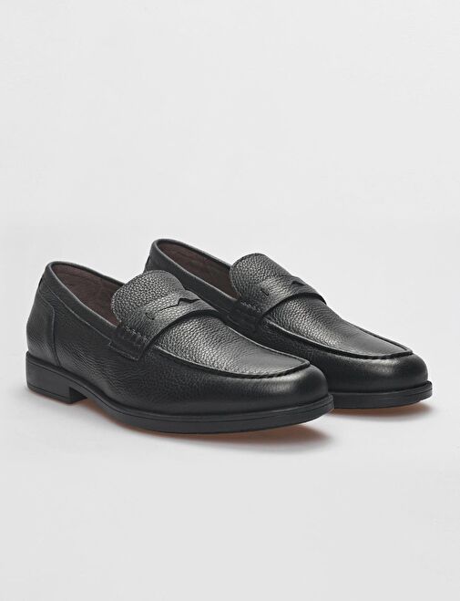 Hakiki Deri Siyah Erkek Günlük Ayakkabı - Görsel 3