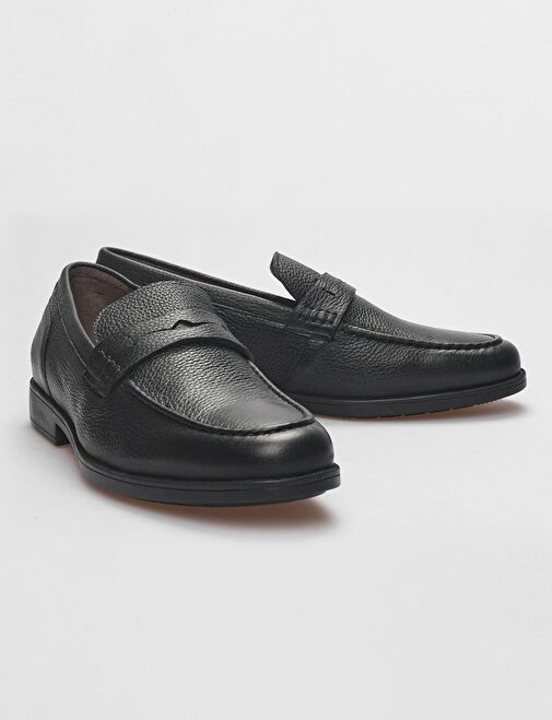 Hakiki Deri Siyah Erkek Günlük Ayakkabı - Görsel 5