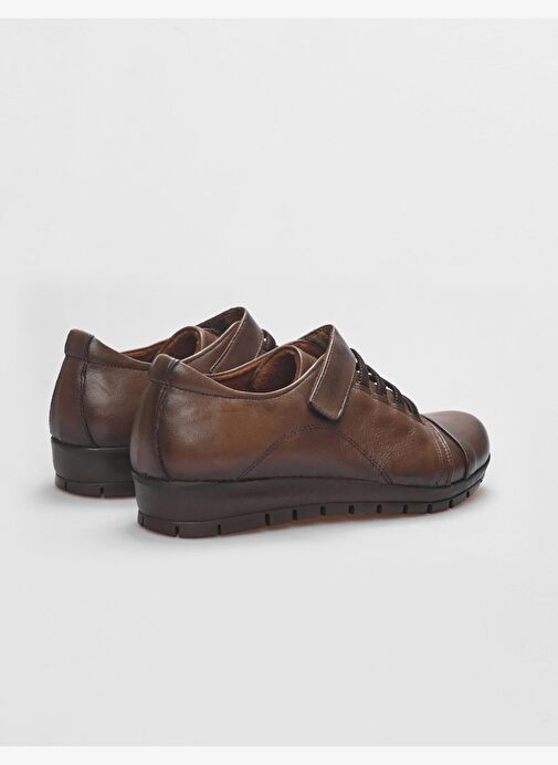 Hakiki Deri Taba Cırt Kapamalı Kadın Comfort Ayakkabı - Görsel 4