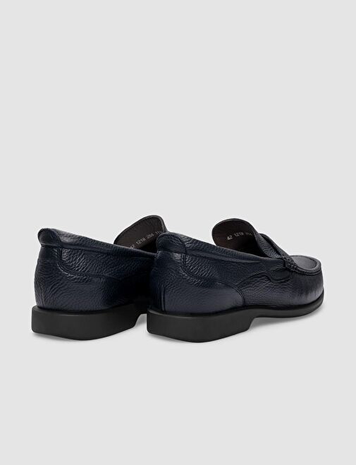 Hakiki Deri Lacivert Erkek Günlük Ayakkabı - Görsel 4