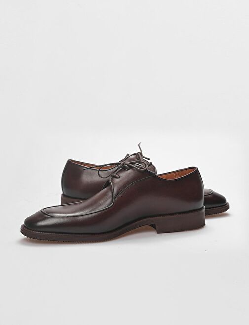 Hakiki Deri Kahverengi Bağcıklı Erkek Klasik Ayakkabı - Görsel 5