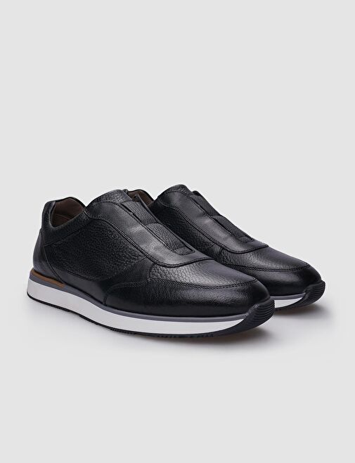 Cabani Ayakkabı Siyah Erkek Deri Sneaker 123112 - Görsel 3