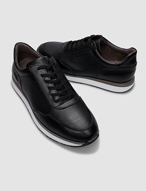Cabani Ayakkabı Siyah Erkek Deri Sneaker 122273R - Görsel 5