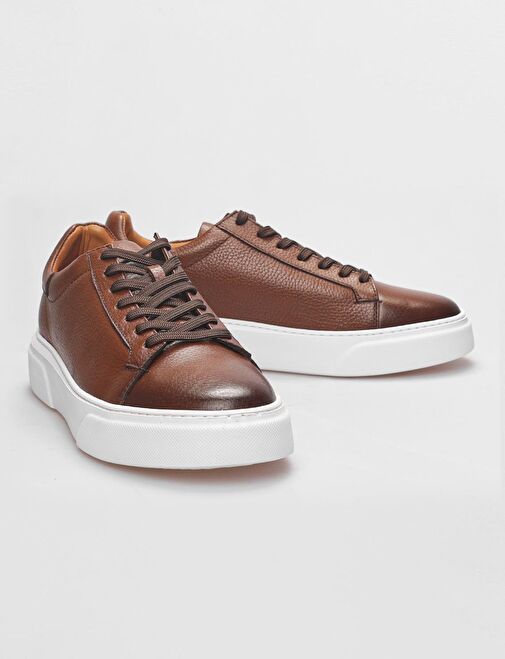 Harrow Hakiki Deri Taba Bağcıklı Erkek Spor Ayakkabı - Görsel 5