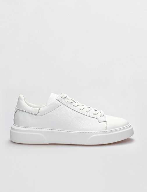 Harrow Hakiki Deri Beyaz Bağcıklı Erkek Spor Ayakkabı - Görsel 2