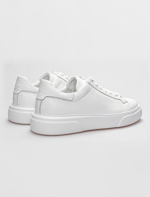 Harrow Hakiki Deri Beyaz Bağcıklı Erkek Spor Ayakkabı - Görsel 4