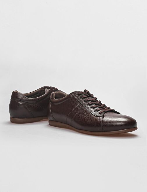 Hakiki Deri Kahverengi Bağcıklı Erkek Günlük Ayakkabı - Görsel 5