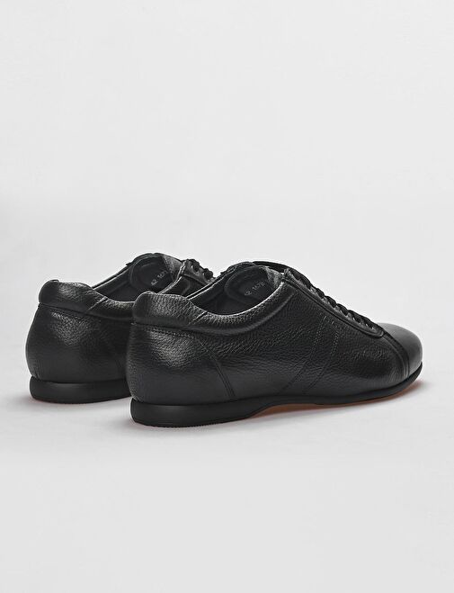 Hakiki Deri Siyah Bağcıklı Erkek Günlük Ayakkabı - Görsel 4