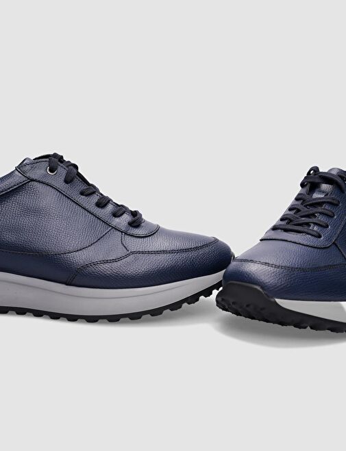 Cabani Ayakkabı Lacivert Erkek Deri Sneaker 123154R - Görsel 5