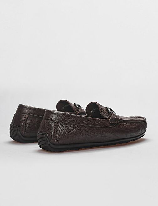 Hakiki Deri Kahverengi Toka Detaylı Erkek Loafer - Görsel 4