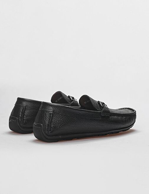 Hakiki Deri Siyah Tokalı Erkek Loafer - Görsel 4
