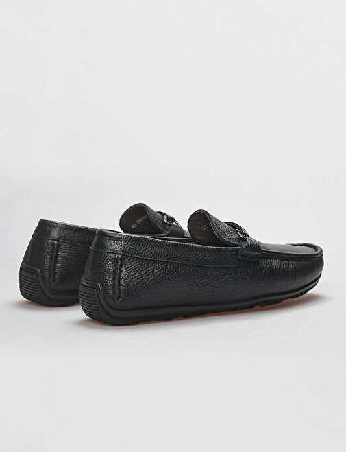 Hakiki Deri Siyah Toka Detaylı Erkek Loafer - Görsel 4