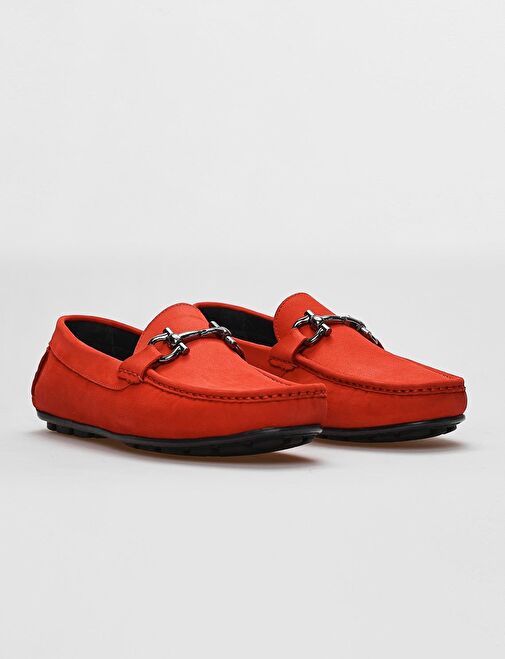 Cabani Ayakkabı Kırmızı Erkek Nubuk Loafer 113298 - Görsel 3