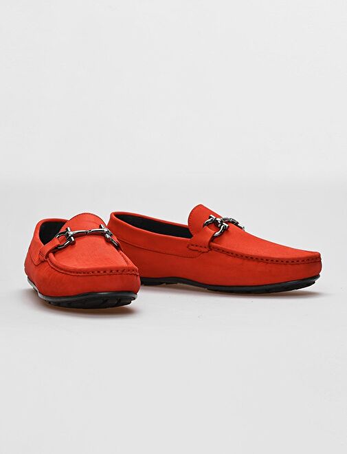 Cabani Ayakkabı Kırmızı Erkek Nubuk Loafer 113298 - Görsel 5