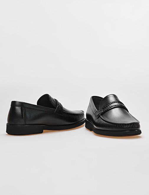 Hakiki Deri Siyah Kemer Detaylı Erkek Klasik Ayakkabı - Görsel 5