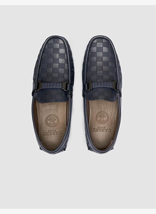 %100 Hakiki Deri Lacivert Toka Detaylı Erkek Loafer - Görsel 5