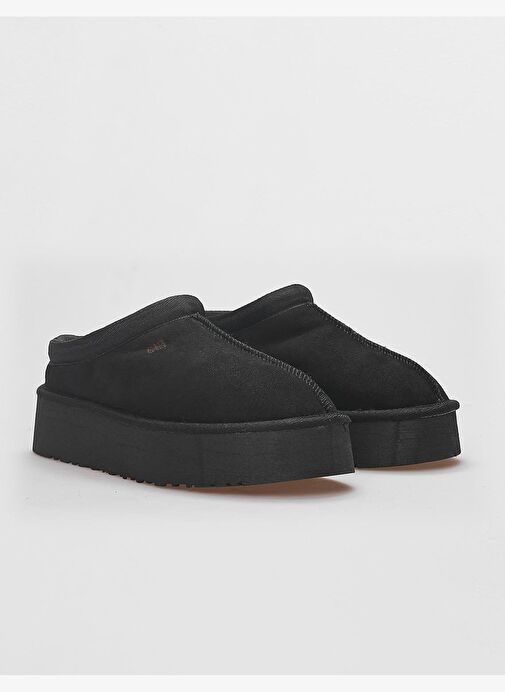 Hakiki Deri Siyah Nubuk İçi Kürklü Kadın Ayakkabı - Görsel 3