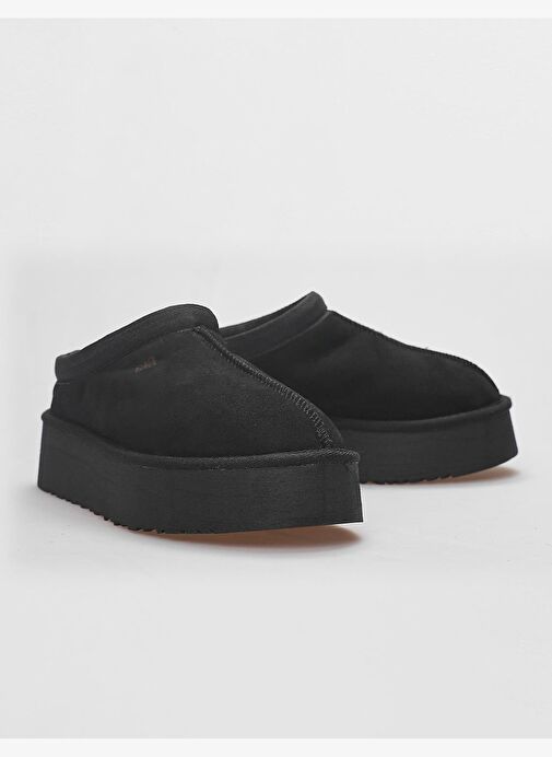 Hakiki Deri Siyah Nubuk İçi Kürklü Kadın Ayakkabı - Görsel 5