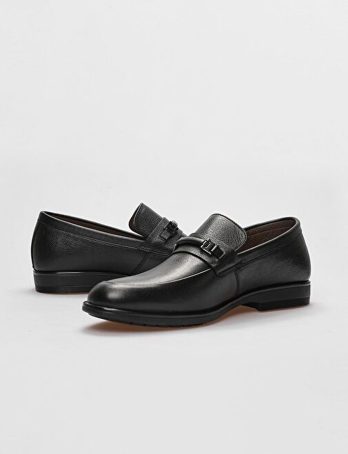 Hakiki Deri Siyah Erkek Klasik Ayakkabı - Görsel 5