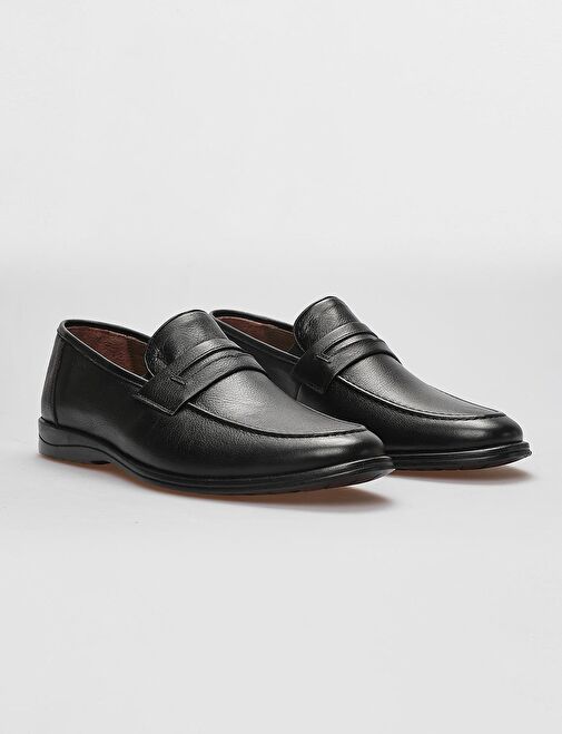 Hakiki Deri Siyah Erkek Günlük Ayakkabı - Görsel 3