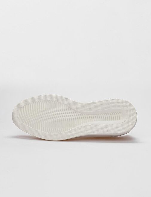 Hakiki Deri Beyaz Bağcıklı Erkek Spor Ayakkabı - Görsel 5