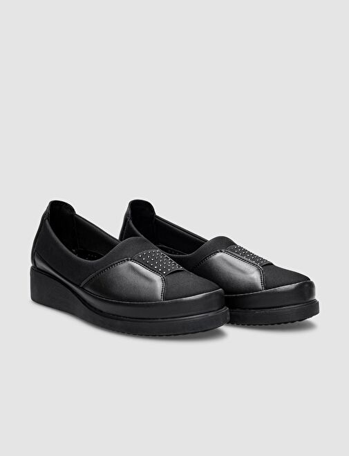 Cabani Ayakkabı Siyah Kadın Vegan Düz Ayakkabı 123487 - Görsel 3