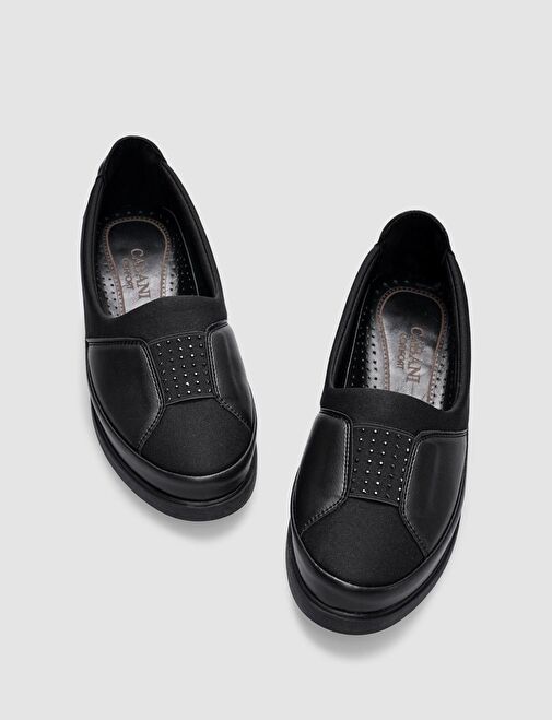 Cabani Ayakkabı Siyah Kadın Vegan Düz Ayakkabı 123487 - Görsel 5