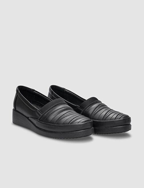Cabani Ayakkabı Siyah Kadın Vegan Düz Ayakkabı 123488 - Görsel 3
