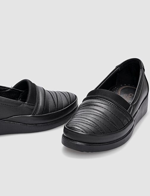 Cabani Ayakkabı Siyah Kadın Vegan Düz Ayakkabı 123488 - Görsel 5