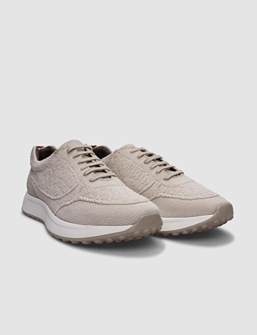 Triko Bej Bağcıklı Erkek Spor Ayakkabı - Görsel 3