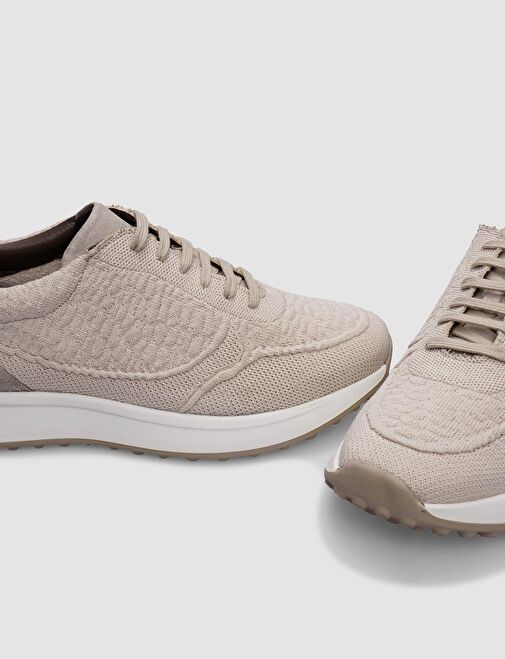 Triko Bej Bağcıklı Erkek Spor Ayakkabı - Görsel 5