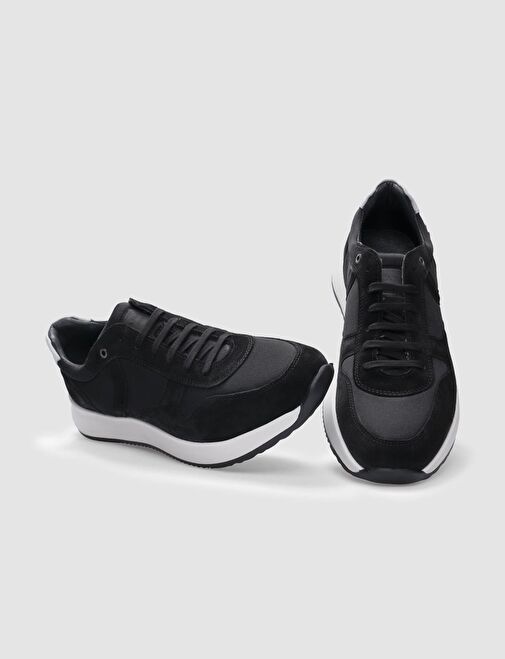 Cabani Ayakkabı Siyah-Beyaz Erkek Deri Sneaker 29767 - Görsel 5