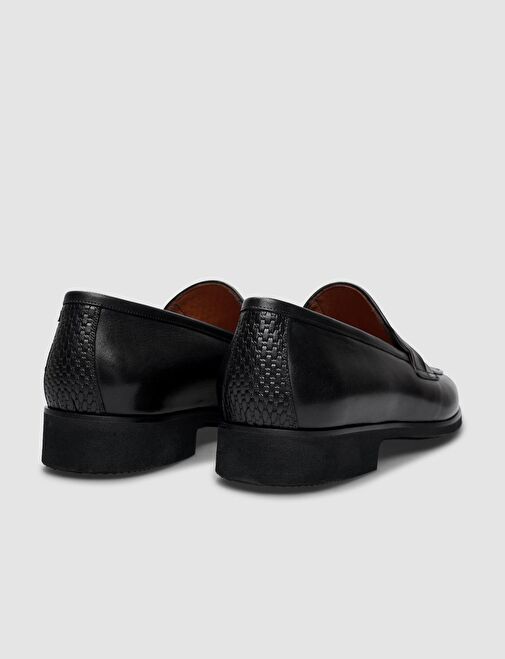 %100 Hakiki Deri Siyah Erkek Klasik Ayakkabı - Görsel 4