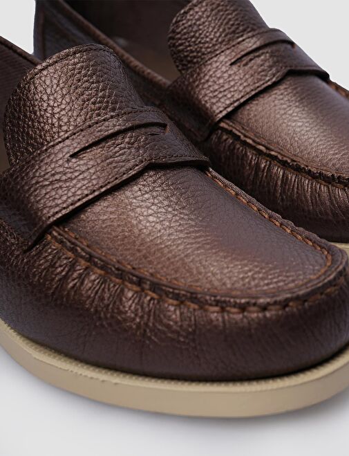 Cabani Ayakkabı Lacivert Kadın Deri Düz Ayakkabı 123894 - Görsel 5