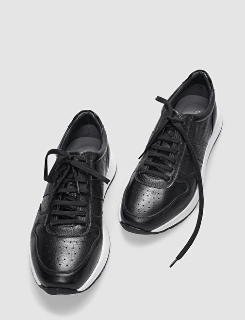 Cabani Ayakkabı Siyah Erkek Deri Sneaker 29783 - Görsel 5
