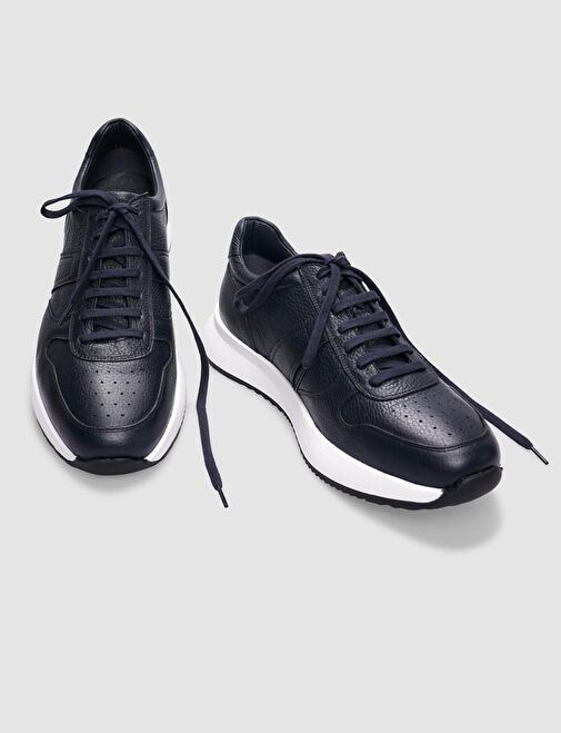 Cabani Ayakkabı Lacivert Erkek Deri Sneaker 29782 - Görsel 5