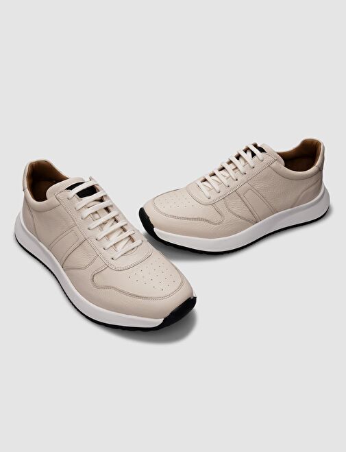 Cabani Ayakkabı Bej Erkek Deri Sneaker 29777 - Görsel 5