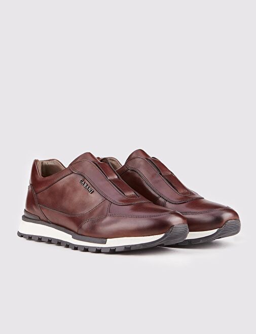 Cabani Ayakkabı Kahverengi Erkek Deri Sneaker 29798 - Görsel 3