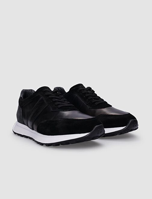 Cabani Ayakkabı Siyah Erkek Deri Sneaker 123754 - Görsel 3