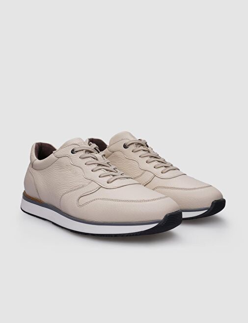 Cabani Ayakkabı Bej Erkek Deri Sneaker 124194 - Görsel 3