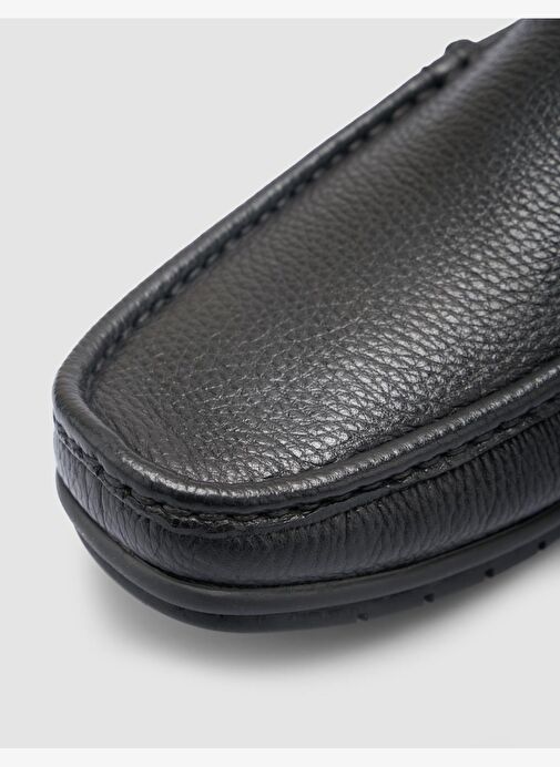 %100 Hakiki Deri Siyah Erkek Günlük Ayakkabı - Görsel 8