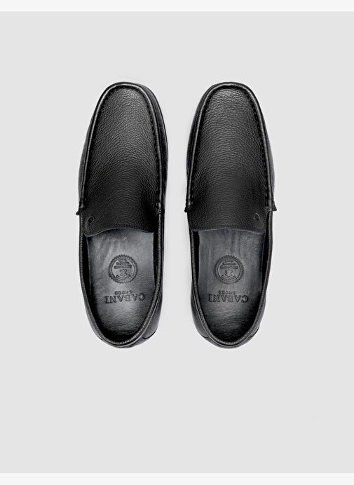 %100 Hakiki Deri Siyah Erkek Günlük Ayakkabı - Görsel 5