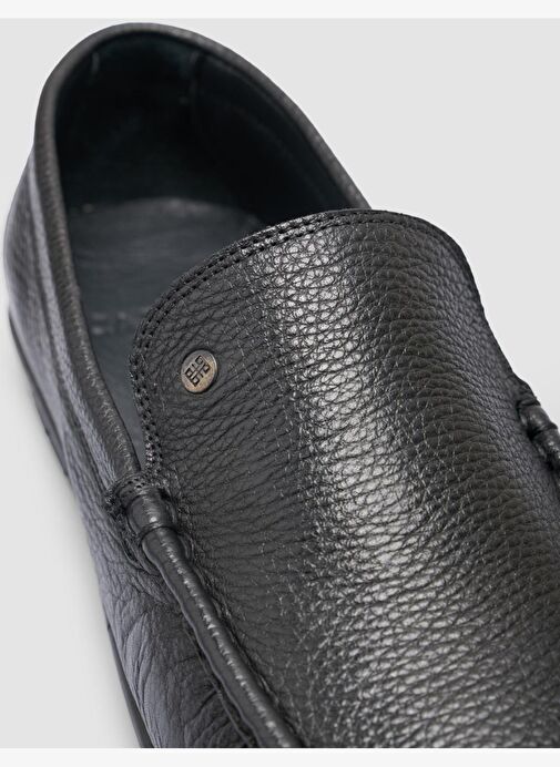 %100 Hakiki Deri Siyah Erkek Günlük Ayakkabı - Görsel 7