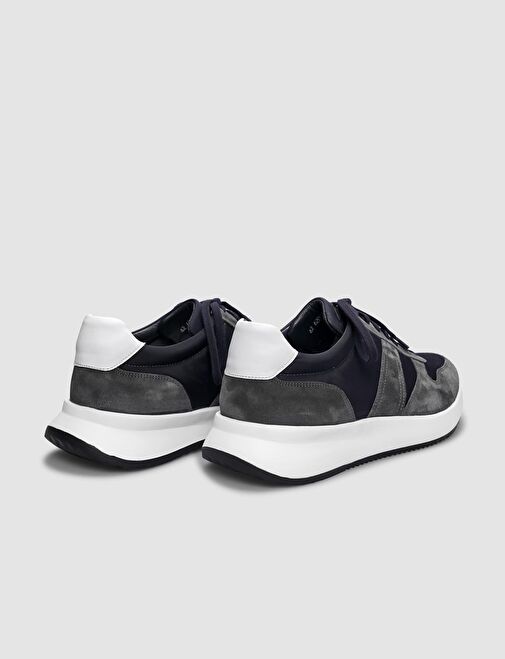 Hakiki Deri Antrasit Bağcıklı Erkek Spor Ayakkabı - Görsel 3