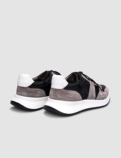 Cabani Ayakkabı Vizon-Siyah Erkek Deri Sneaker 29883 - Görsel 4