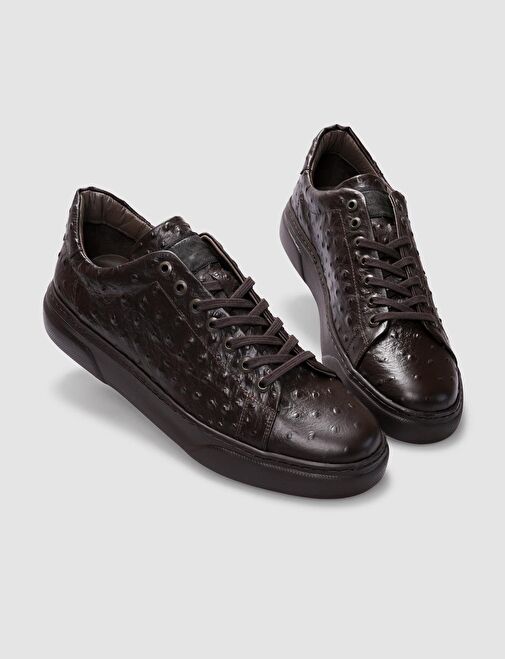 Cabani Ayakkabı Kahverengi Erkek Deri Sneaker 29831 - Görsel 5