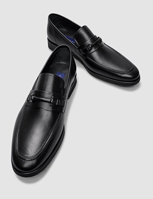%100 Hakiki Deri Siyah Erkek Klasik Ayakkabı - Görsel 5