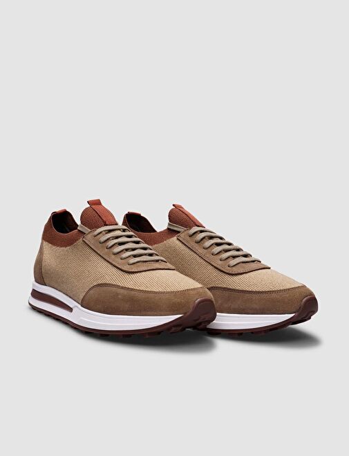 Triko Bej Bağcıklı Erkek Spor Ayakkabı - Görsel 3