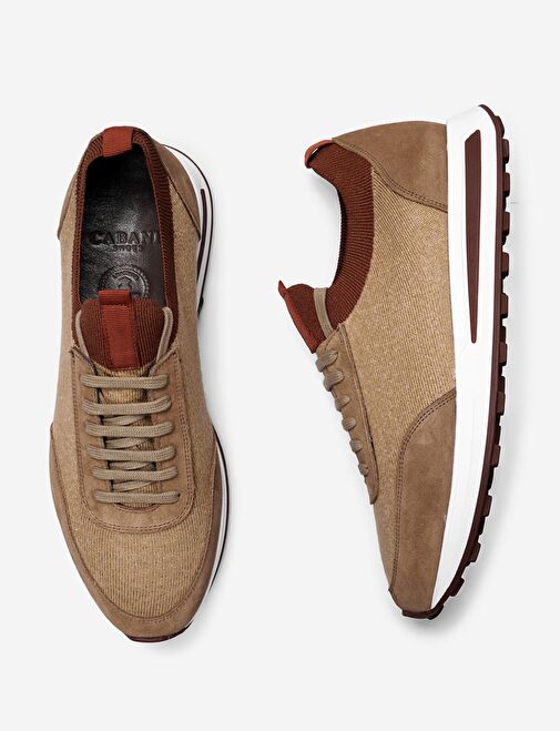 Triko Bej Bağcıklı Erkek Spor Ayakkabı - Görsel 5